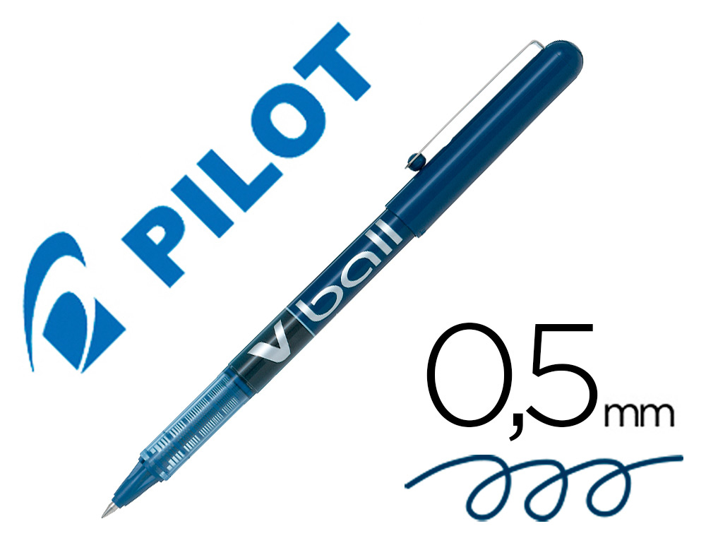 ROLLER PILOT VBALL 5 CRITURE FINE 0.3MM ENCRE LIQUIDE NIVEAU VISIBLE RGULATEUR DBIT CLIP MTAL COLORIS BLEU