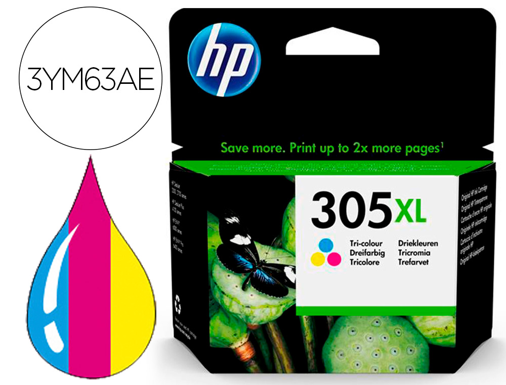 CARTOUCHE D'ENCRE HP 305XL POUR HP ENVY 6010/22/30/32 ET DESKJET CYAN, MAGENTA, JAUNE  2710/2720/2721/2722/2723/2724