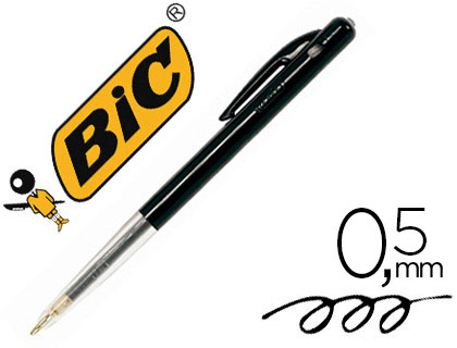 STYLO-BILLE BIC M10 CRITURE MOYENNE 0.5MM ENCRE CLASSIQUE RTRACTABLE BOUTON POUSSOIR LATRAL COLORIS NOIR