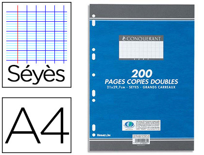 COPIE DOUBLE CONQURANT SEPT A4 210X297MM 200P 70G SYS PERFORES