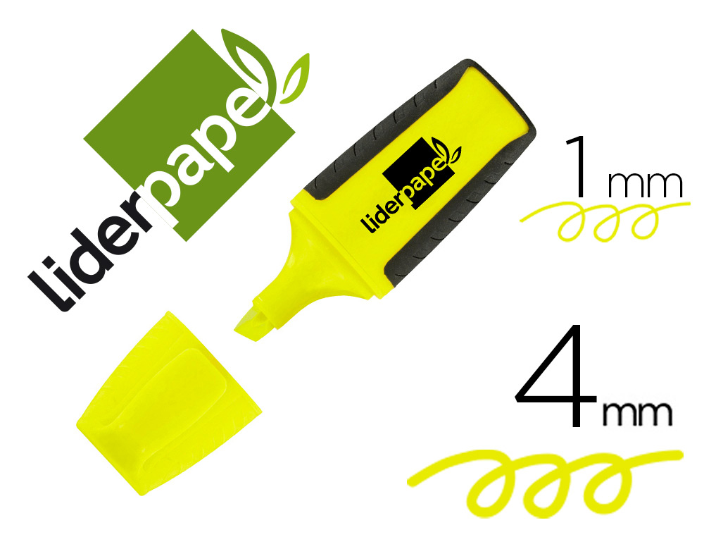 SURLIGNEUR LIDERPAPEL FLUORESCENT MINI TRAC 1/4MM POINTE BISEAUTE GRIP CAOUTCHOUC COLORIS JAUNE