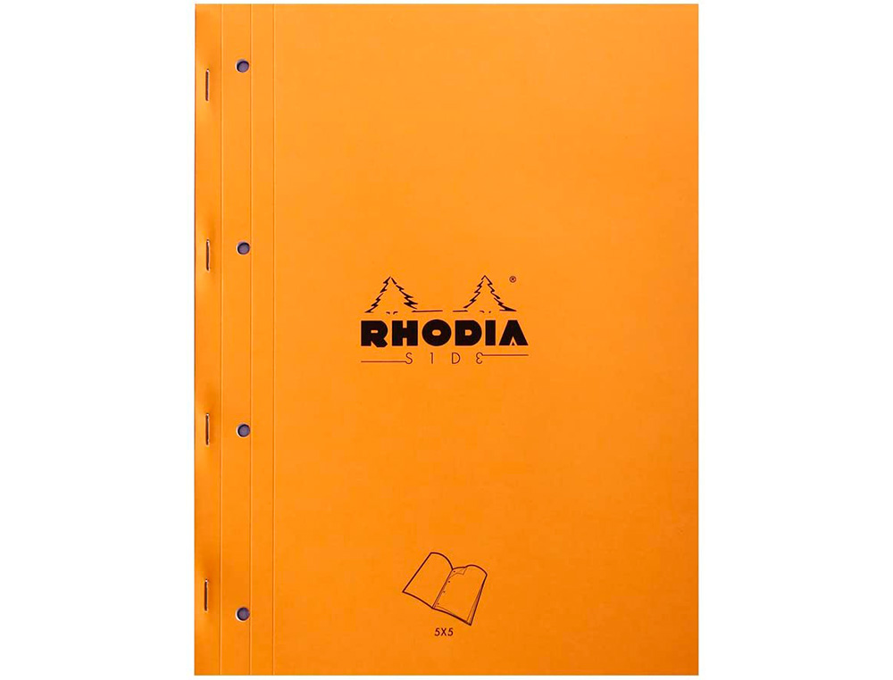 BLOC AGRAFE RHODIA A4+ 21X31,8CM 160 PAGES 5X5MM MICROPERFOREES DETACHABLES 4 TROUS LOT 3 UNITES