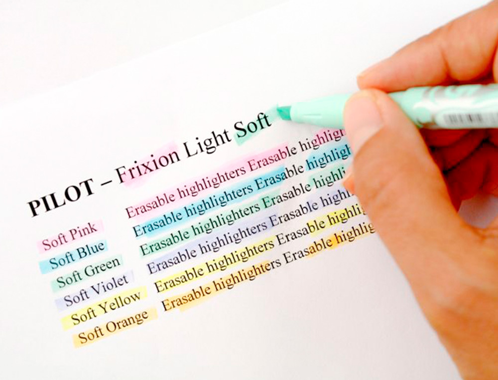 SURLIGNEUR PILOT FRIXION LIGHT NATURAL EFFACABLE       POINTE MOYENNE BISEAUTEE      COLORIS ORANGE CLAIR