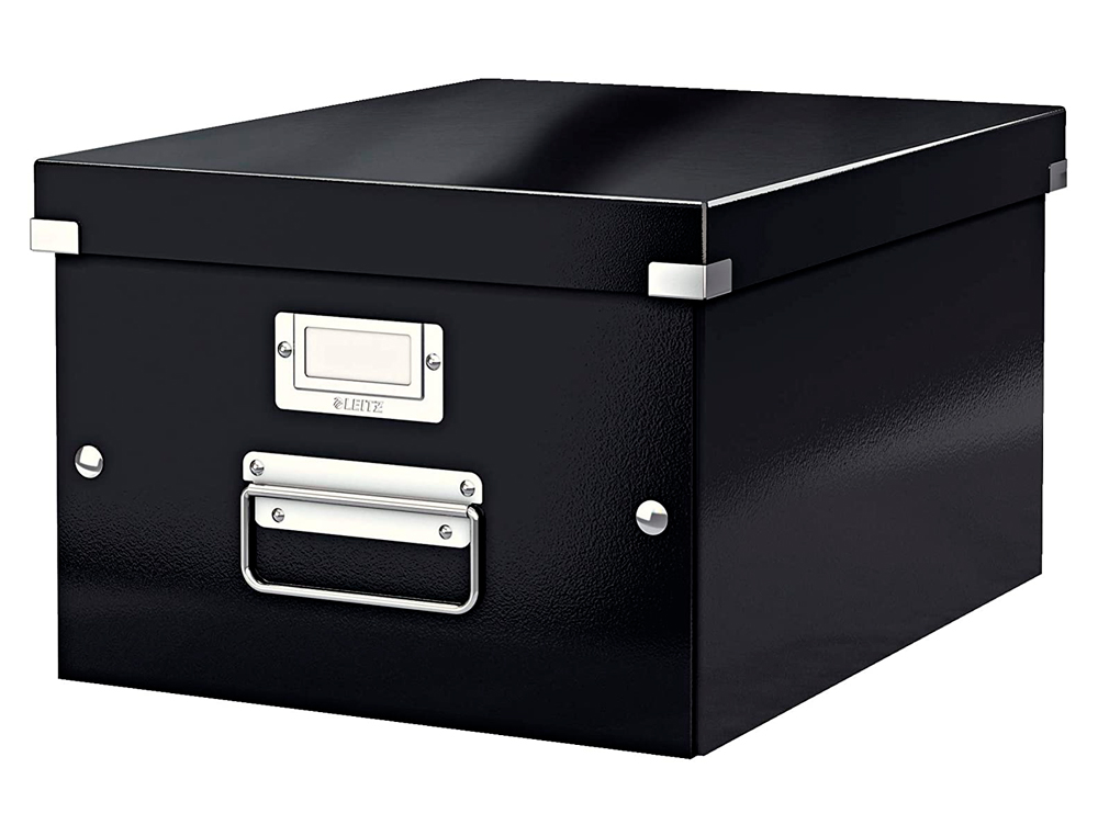 BOTE ARCHIVES ESSELTE CLICK&STORE WOW POLYPROPYLNE LAMIN 281X200X370MM FORMAT MEDIUM POIGNE TRANSPORT COLORIS NOIR