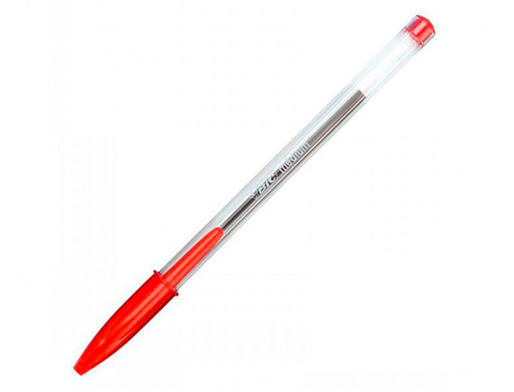 STYLO-BILLE BIC CRISTAL CRITURE MOYENNE 0.5MM ENCRE CLASSIQUE BILLE INDFORMABLE CAPUCHON COULEUR ENCRE ROUGE