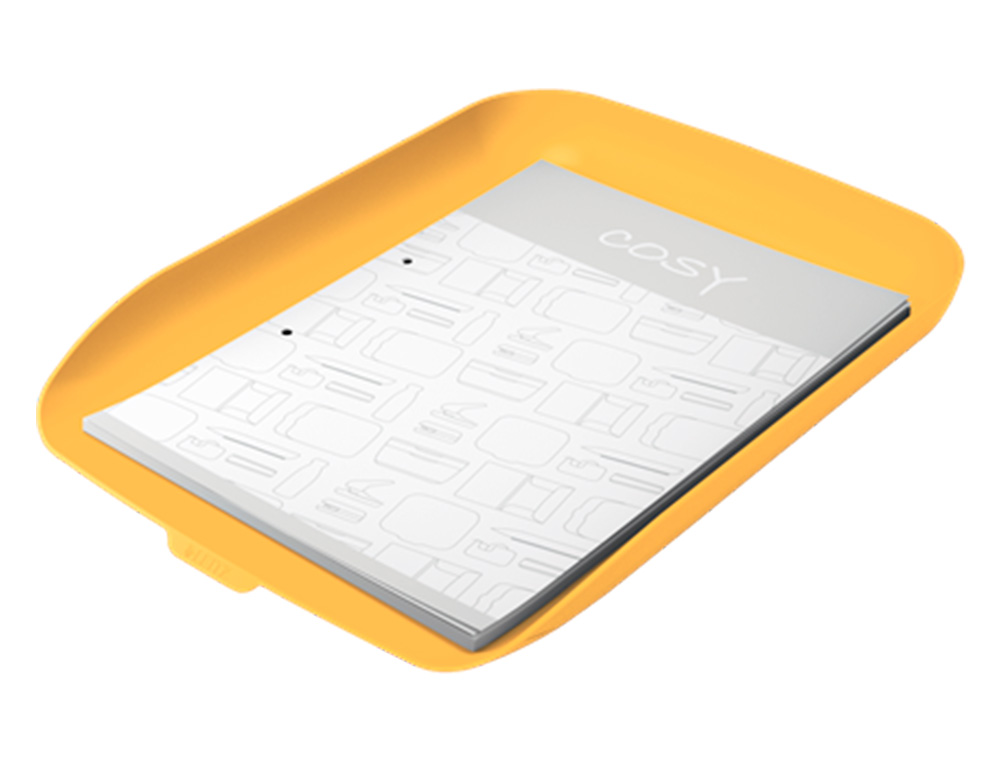 CORBEILLE A COURRIER LEITZ COSY PLASTIQUE JAUNE 358X268X43MM