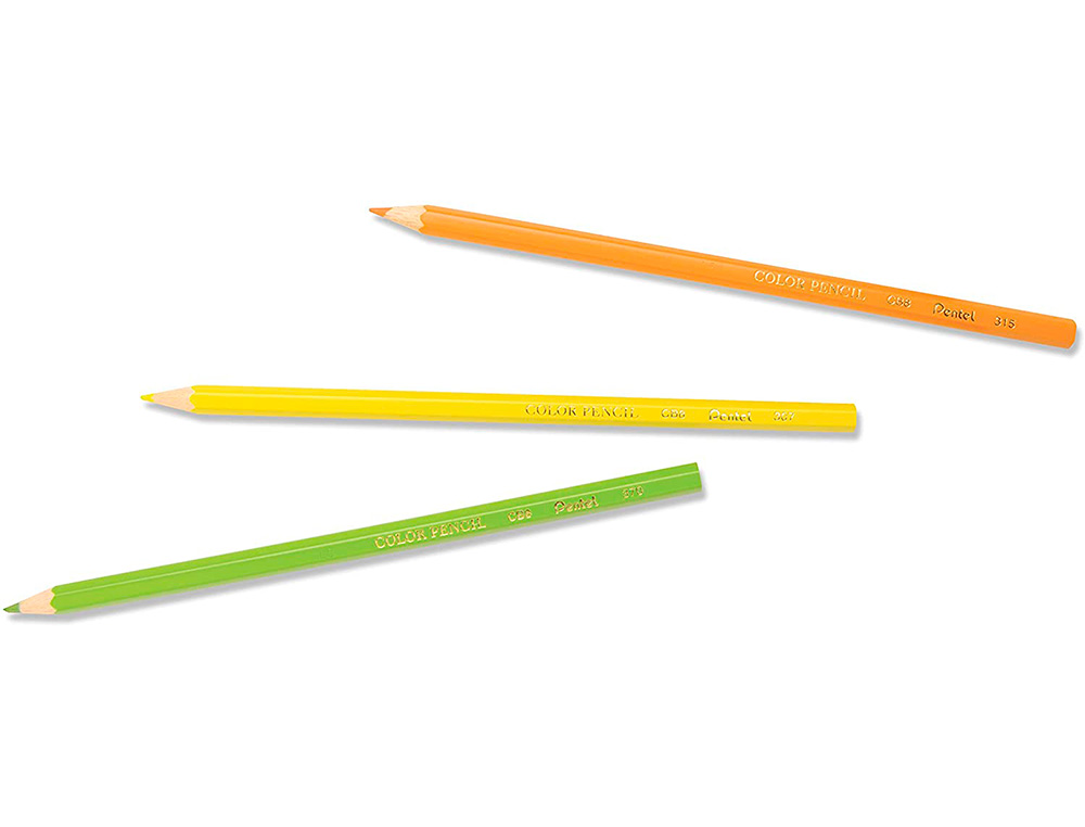 BOITE DE 144 CRAYONS DE COULEURS PENTEL CORPS         HEXAGONAL EN BOIS COLORIS     ASSORTIS
