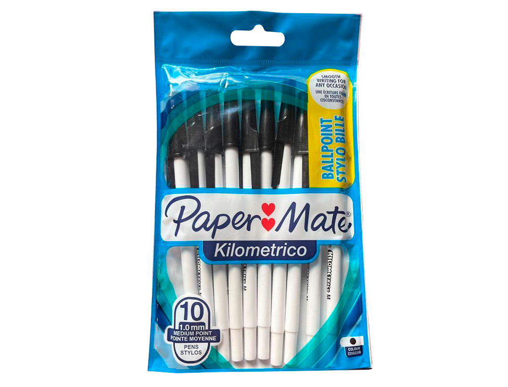 STYLO-BILLE KILOMETRICO PAPER MATE POINTE MOYENNE 1MM ENCRE NOIR