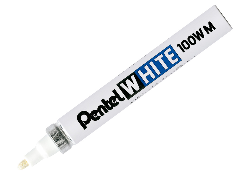 MARQUEUR PENTEL PEINTURE POINTE CONIQUE MOYENNE 2.5MM INDLBILE OPAQUE TOUS USAGES TOUS MATRIAUX COLORIS BLANC