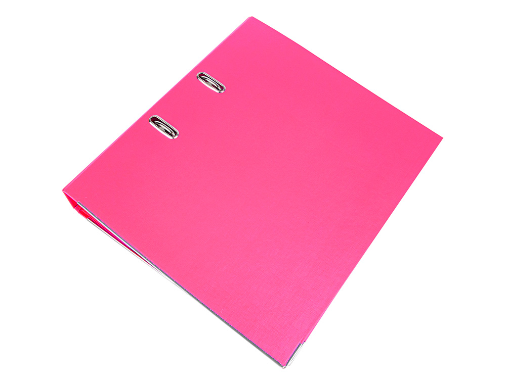 CLASSEUR LEVIER LIDERPAPEL A4 DOCUMENTA CARTON REMBORD 1,9MM DOS 52MM RADO MTALLIQUE COLORIS ROSE