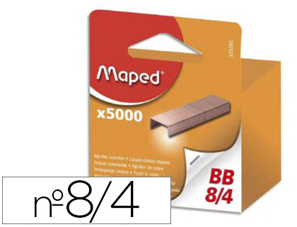 AGRAFE MAPED MODLE 8/4 CUIVRE PAISSEUR AGRAFAGE 10F BOTE 5000 UNITS