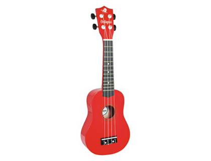 UKULL EN BOIS DITIONS FUZEAU  CORDES AQUILA NYLGUT ACCORD PENTATONIQUE COLORIS ROUGE AVEC POCHETTE TRANSPORT