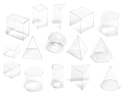 SET DE VOLUMES GOMTRIQUES MINILAND TRANSPARENT 15 FORMES ASSORTIES 100X100MM