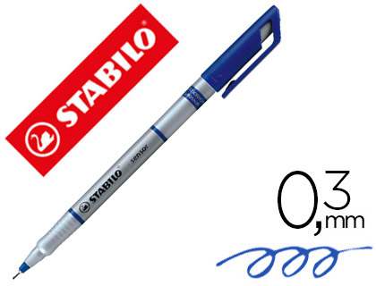 STYLO-FEUTRE STABILO SENSOR POINTE FINE GAINE MTAL AMORTISSEUR 1200M CRITURE TRAC 0.3MM COLORIS BLEU