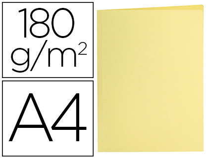 SOUS-CHEMISE LIDERPAPEL PAPIER CARTONNE 180G/M2       310X230MM DOCUMENT A4 COLORIS JAUNE PASTEL