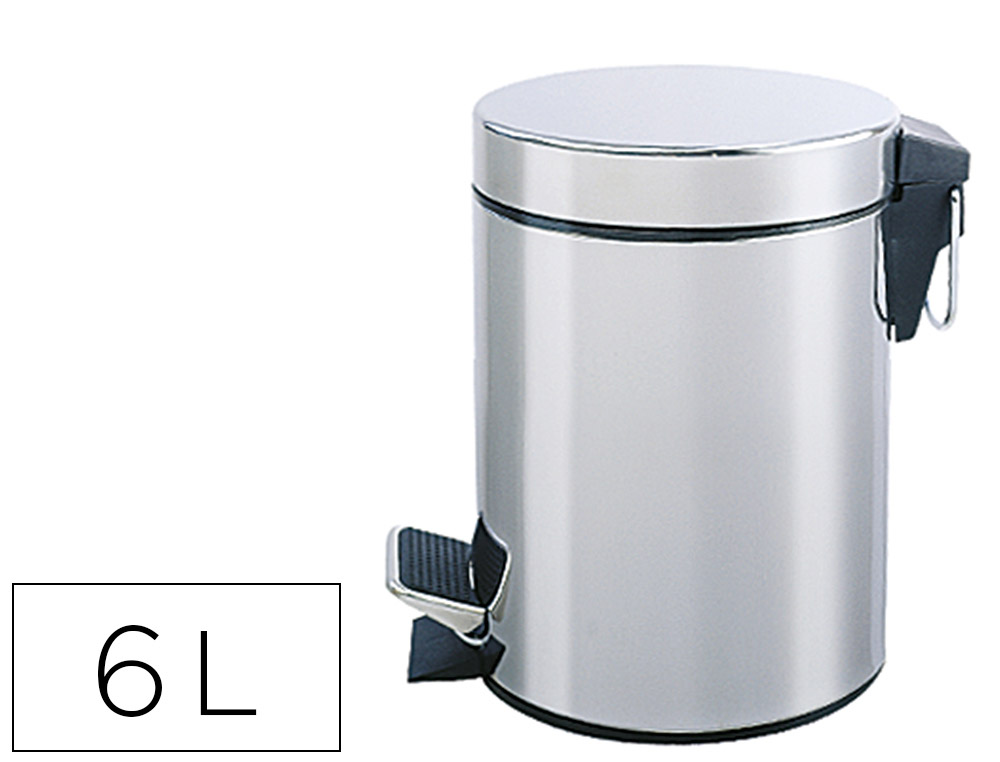 POUBELLE Q-CONNECT MTALLIQUE EFFET MIROIR PDALE 6L 320X210MM
