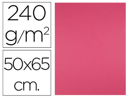 PAPIER CARTONNE LIDERPAPEL 50X65CM 240GR COLORIS FUCHSIA PAQUET 25 FEUILLES