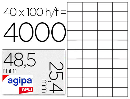 TIQUETTE ADHSIVE APLI AGIPA MULTI-USAGE 48.5X25.4MM TOUTE IMPRIMANTE BOTE 4000 UNITS