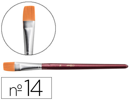 PINCEAU JPC CRATIONS BROSSE VIROLE ALUMINIUM POILS SYNTHTIQUES N14 OCRE JAUNE MANCHE COURT BOIS ROUGE MTALLIS