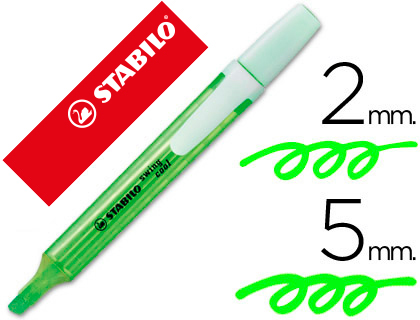 SURLIGNEUR STABILO SWING COOL MODLE DE POCHE AVEC AGRAFE TRAC 1/3MM ENCRE LIQUIDE PIGMENTE VISIBLE COLORIS VERT