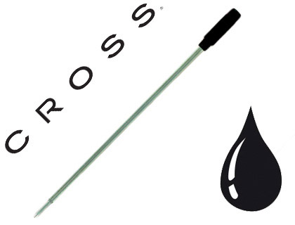 RECHARGE SOLVEIG STYLO-BILLE LONGUE TYPE CROSS CRITURE MOYENNE COULEUR NOIR