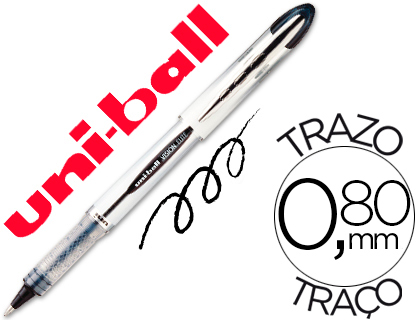 ROLLER UNIBALL UB-200 VISION LITE CRITURE MOYENNE 0.5MM CORPS LUXE GRIS ENCRE LIQUIDE VISIBLE RECHARGEABLE NOIR