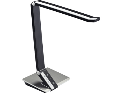 LAMPE BUREAU Q-CONNECT PROFESSIONELLE ABS 28 LEDS 9W INTERR UPTEUR TACTILE 4 NIVEAUX INTENSIT COLORIS NOIR/BLANC