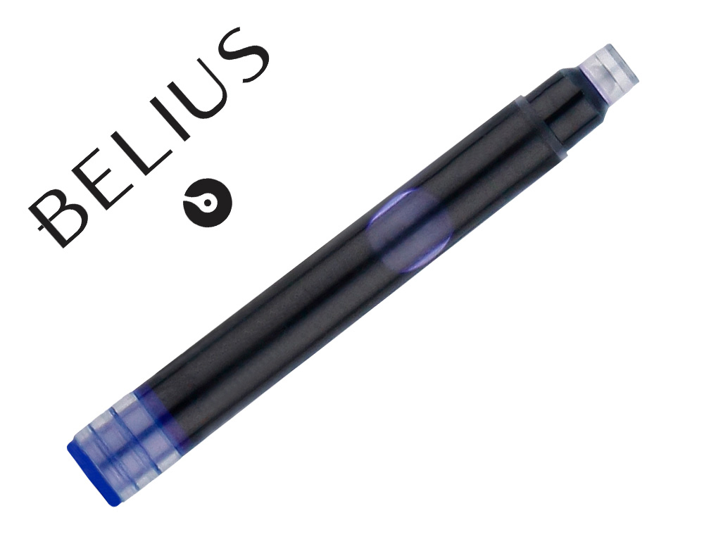 RECHARGE STYLO-PLUME BELIUS ENCRE COLORIS BLEUE BOITE 6   CARTOUCHES