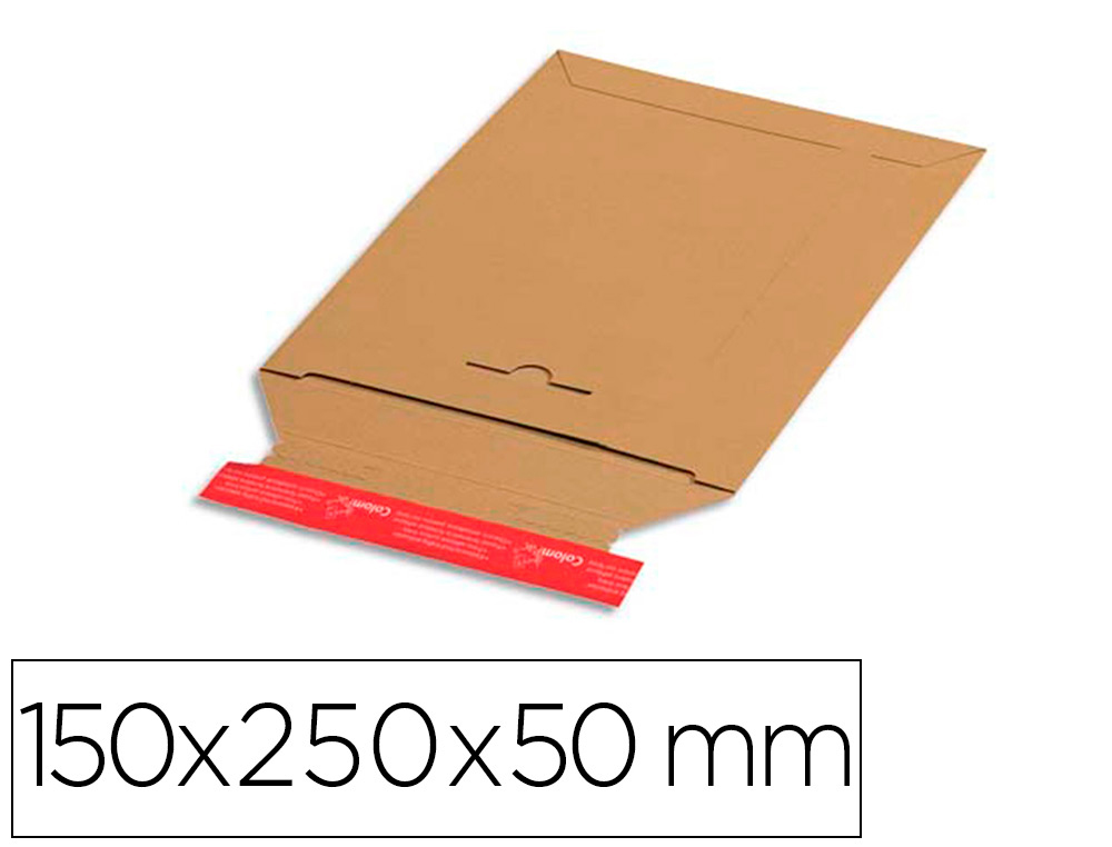 POCHETTE EXPEDITION COLOMPAC CARTON ONDULE BANDE ADHESIVE  150X250X50MM