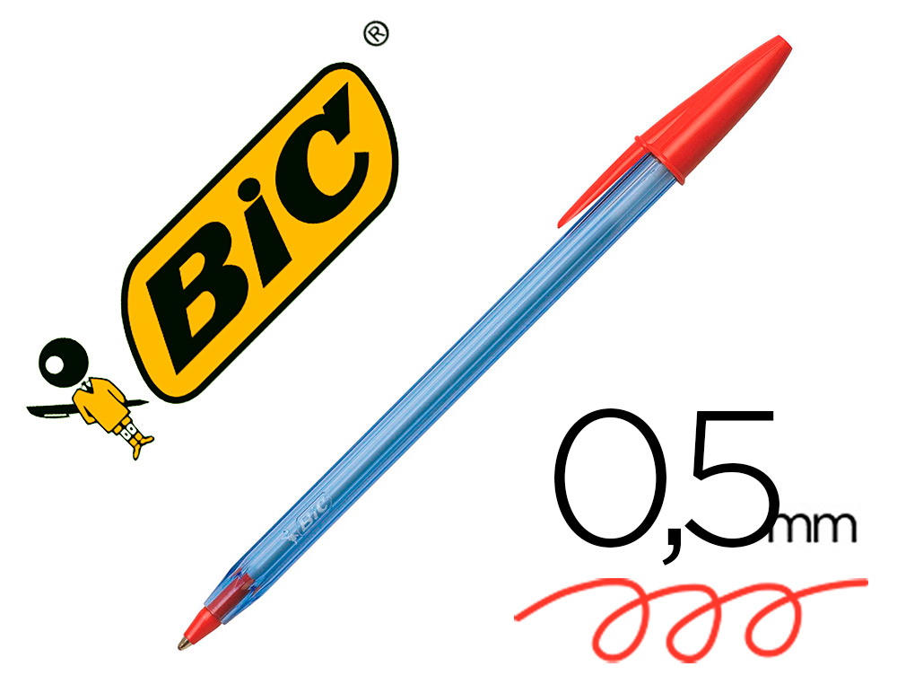 STYLO-BILLE BIC CRISTAL SOFT POINTE MOYENNE 1,2MM ROUGE