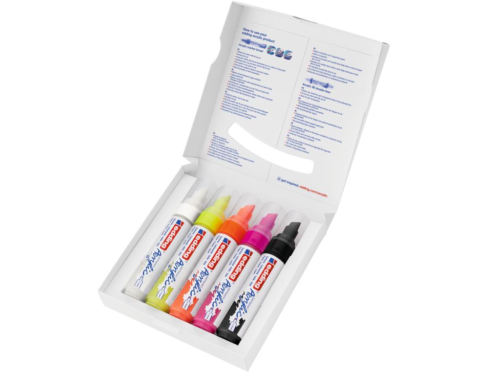 MARQUEUR EDDING 5000 BOITE DE 5 COULEURS ASSORTIS