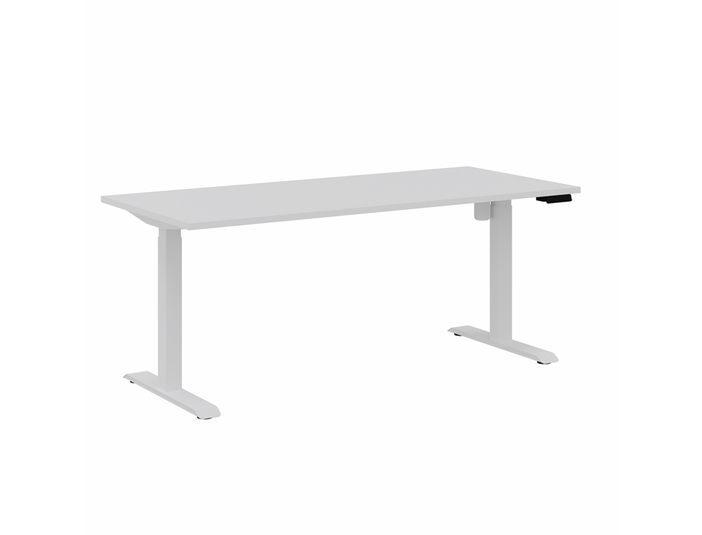 BUREAU DROIT EOL LUTZ 2 REGLABLE HAUTEUR L1800X800MM  PLATEAU BLANC NEIGE PIETEMENT BLANC