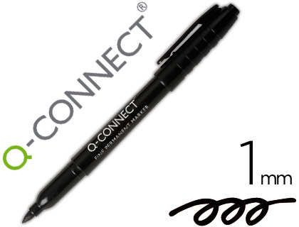 MARQUEUR Q-CONNECT CD-DVD POINTE RONDE CRITURE LARGE 1MM ENCRE INDLBILE SCHAGE RAPIDE BASE ALCOOL COULEUR NOIR