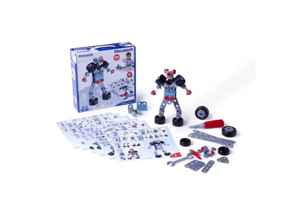 MECATECH MINILAND CONSTRUCTION DE VEHICULES     ROBOTS ET PERSONNAGES 6       MODELES 106 PIECES ET 6