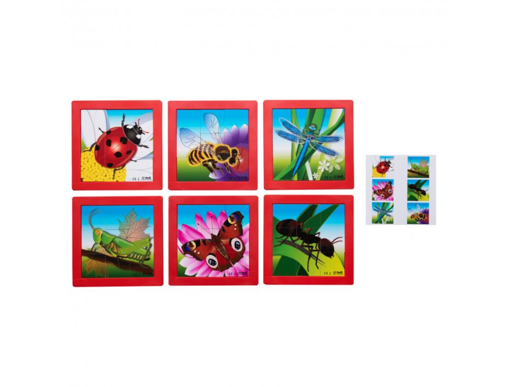 PUZZLES SOUPLES AVEC CADRE ROLF LES INSECTES 6 PUZZLES   DE 9 PIECES