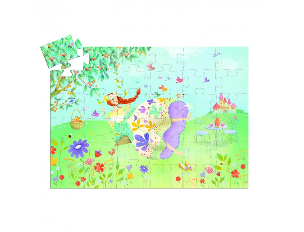PUZZLES CARTON 30 A 40 PIECES DJECO LA PRINCESSE DU         PRINTEMPS 36 PIECES