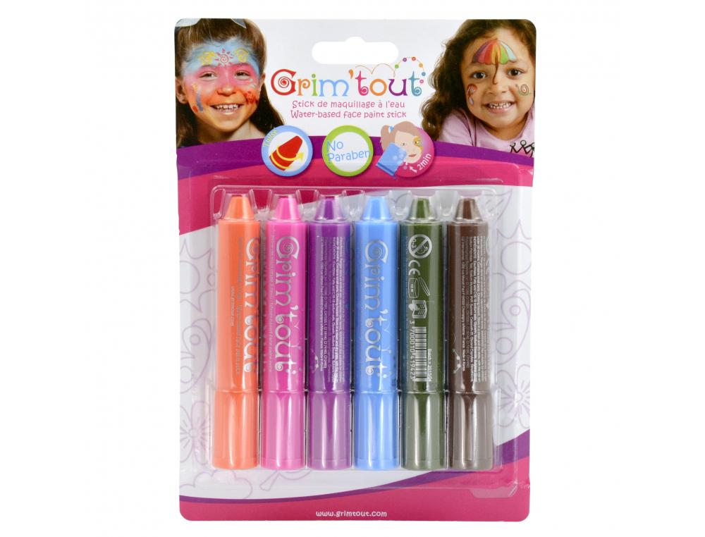 LOT STICKS MAQUILLAGE OZ GRIM TOUT SANS PARABENE 6 UNITES   COLORIS ARC EN CIEL ASSORTIS