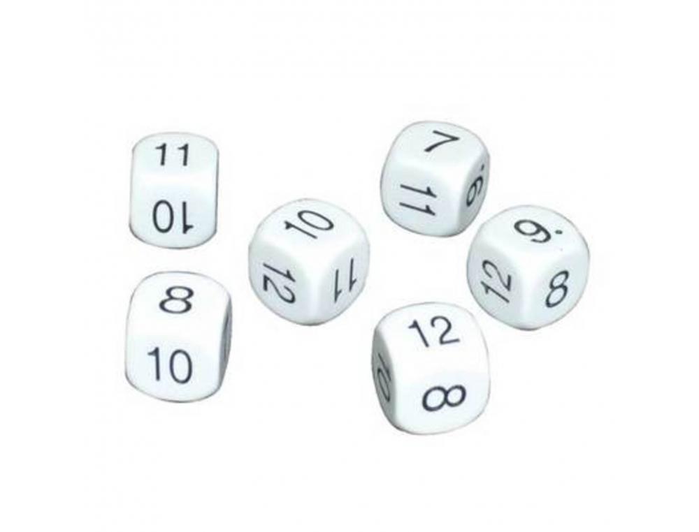 JEU DE 6 DES CULTURE CLUB CHIFFRES 7 A 12 16 MM