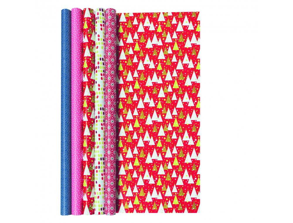 PAPIER CADEAU CLAIREFONTAINE ALLIANCE MOTIFS ASSORTIS      ROULEAU 0,70X2M