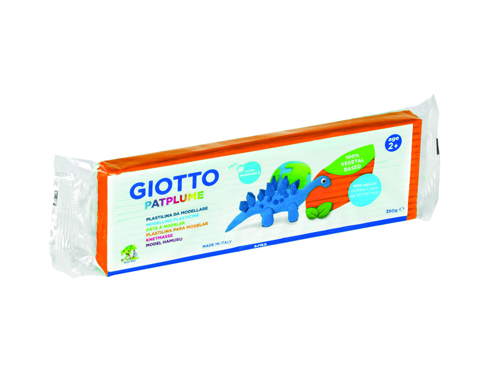 PATPLUME GIOTTO MATIERE VEGETALE SOUPLE NE SECHE PAS  PAIN PREDECOUPE 350G COLORIS  ORANGE