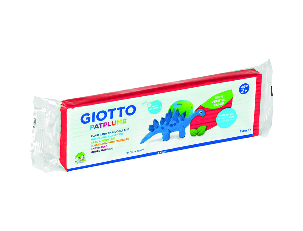 PATPLUME GIOTTO MATIERE VEGETALE SOUPLE NE SECHE PAS  PAIN PREDECOUPE 350G COLORIS  ROUGE