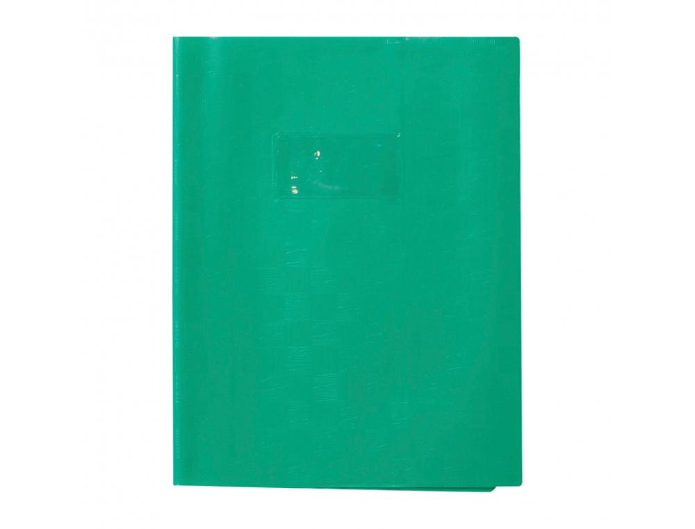PROTEGE-CAHIER CLAIREFONTAINE 17X22CM PLASTIQUE 22/100E 2   RABATS COLORIS VERT