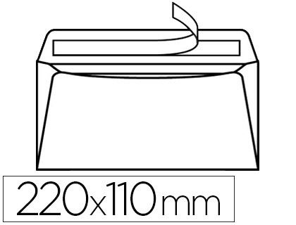 ENVELOPPE OXFORD PRCASE VLIN BLANC 80G DL 110X220MM ADHSIVE PAQUET 50 UNITS