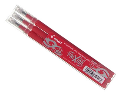 REC ROLLER PILOT FRIXION BALL CRITURE MOYEN 0.7MM ENCRE EFFAABLE COLORIS ROUGE SET 3 UNI