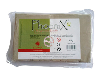 ARGILE MODELAGE SOLARGIL PHOENIX AUTODURCISSANTE FIBRE NATURELLE BIO RECYCLABLE PAIN 1 KG