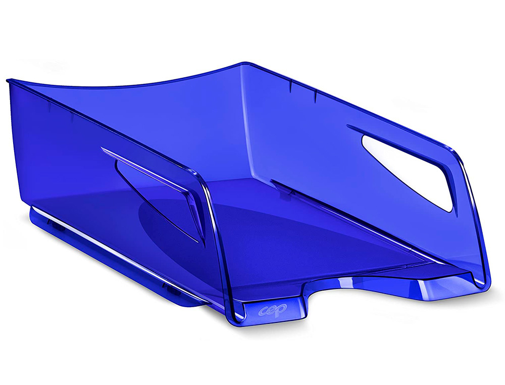 CORBEILLE A COURRIER MAXI CEP PRO POLYSTYRENE ANTICHOC SUPERPOSABLE DECALABLE DOCUMENTS 24X32CM 270X386X115MM BLEU