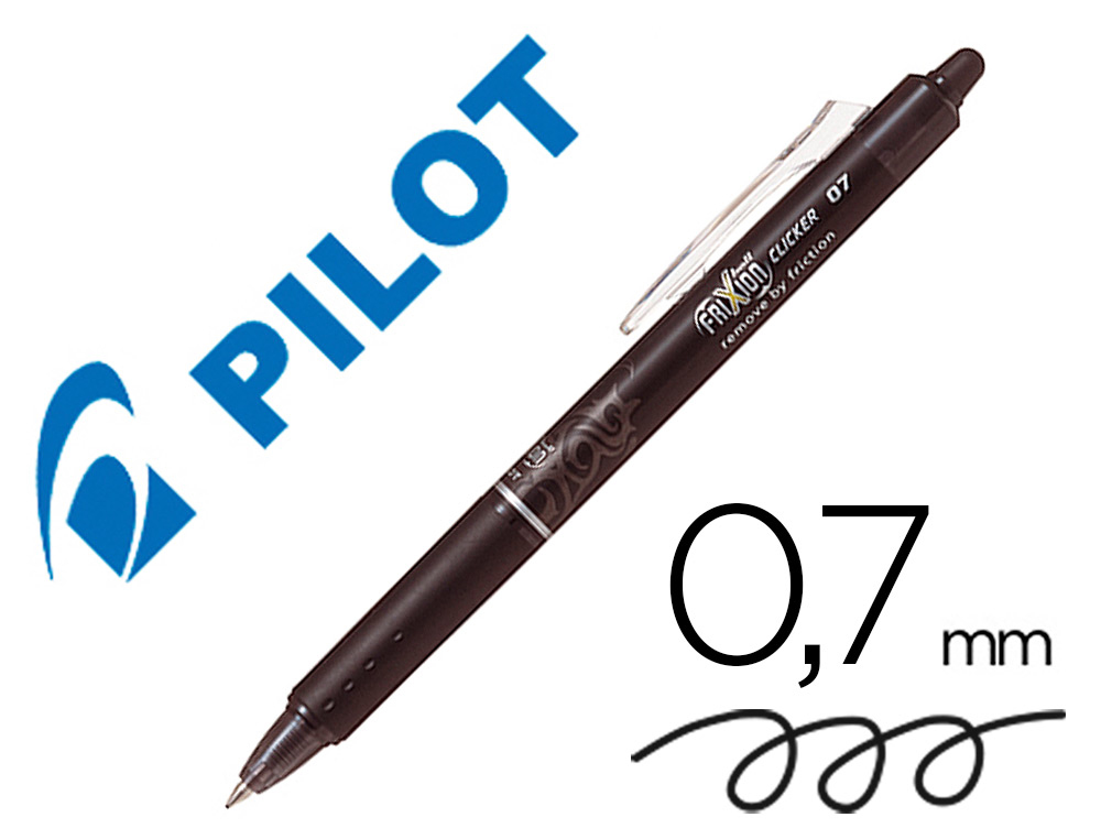 ROLLER PILOT FRIXION CLICKER CRITURE MOYENNE 0.35MM ENCRE EFFAABLE GOMME SERTIE GRIP PREHENSION RECHARGEABLE NOIR