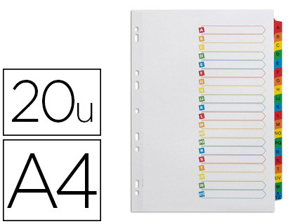INTERCALAIRE AVERY MYLAR 20 POSITIONS A4 DSIGNATION ALPHABTIQUE SOMMAIRE PERSONNALISABLE TOUCHES RENFORCES
