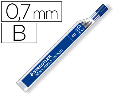 MINE STAEDTLER MARS 0.7MM B MICRO CARBON 250 RSISTANTE PAPIER CARTON TUI 12 UNITS