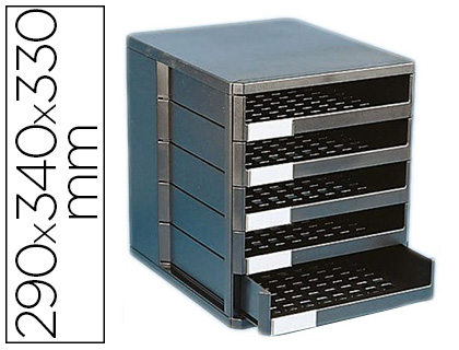 MODULE CLASSEMENT ESSELTE STANDARD 5 TIROIRS 290X340X330MM COLORIS NOIR